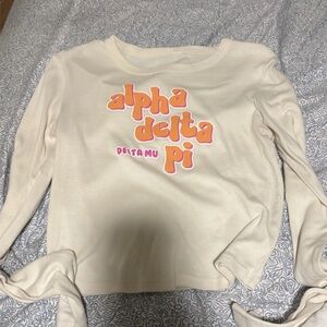 Alpha Delta Pi Cream Crop Top